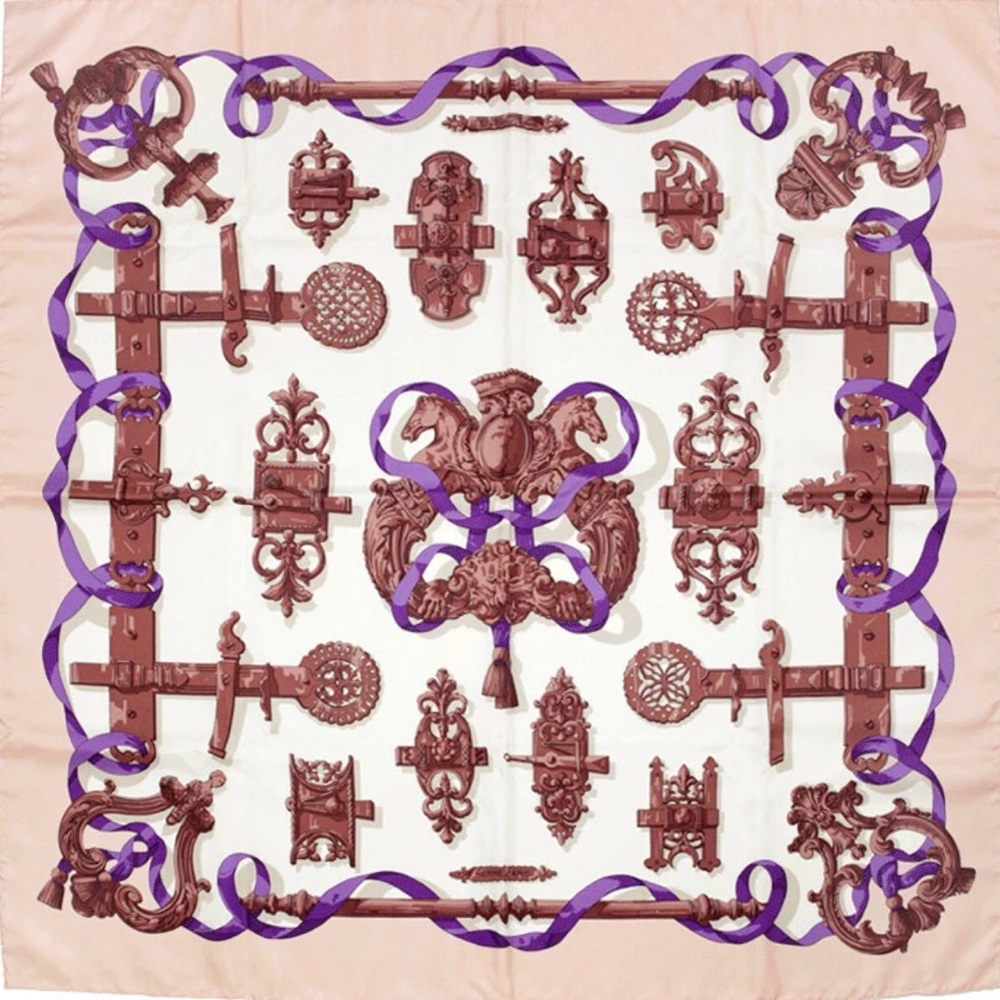 Hermes silk scarf “Ferronnerie” by Caty Latham